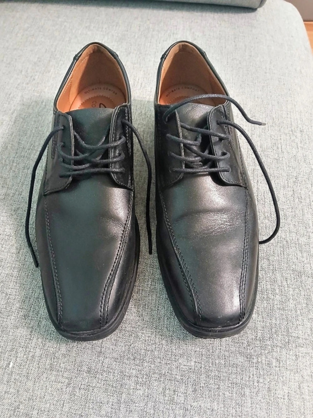 Clarks Collection lace-up dress shoes Black Leather-Look US 7 W